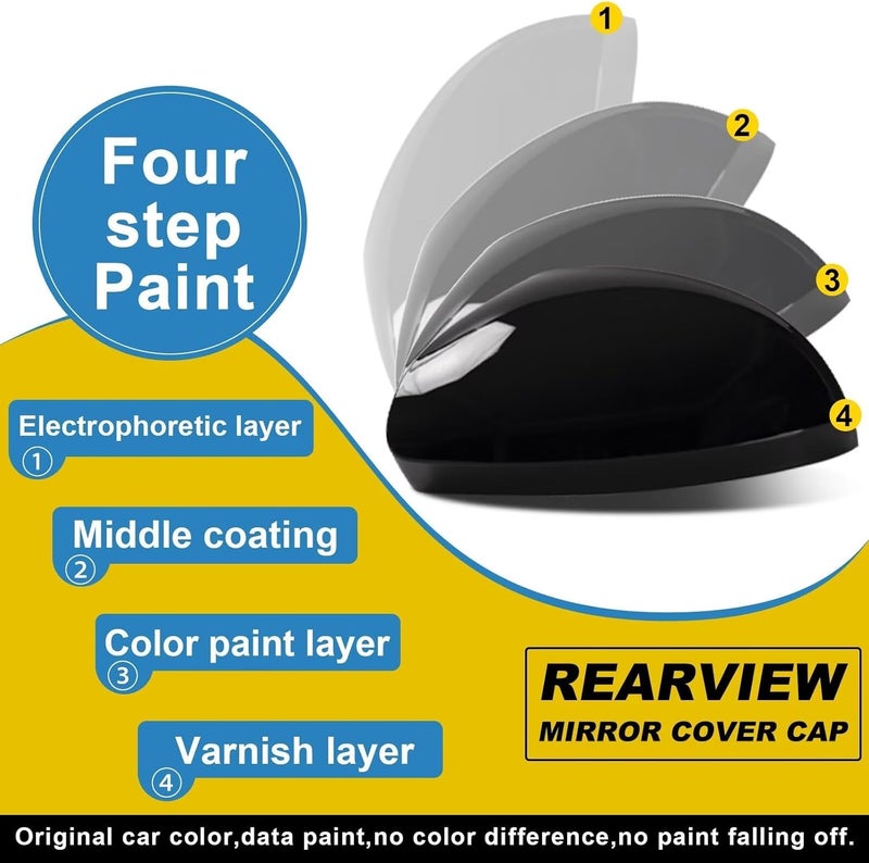 Goholy Car Door Side Rearview Mirror Cover Compatible With VW Tiguan 2009-2017 /Sharan 2012-2019 Side Mirror Cap Housing Rearview Mirror Protective Cover Unpainted Left Driver Side - Image 4